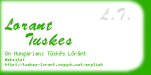 lorant tuskes business card
